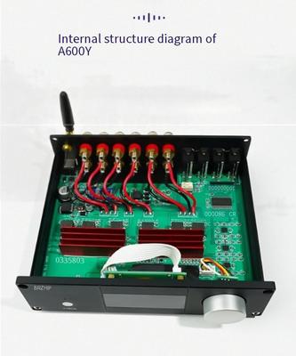 A600Y Bộ khuếch đại công suất rạp hát tại nhà chủ động 5.1 Đa kênh 5*50W+100W Điều chỉnh độc lập Điều khiển từ xa BT 5.3 Loa siêu trầm
