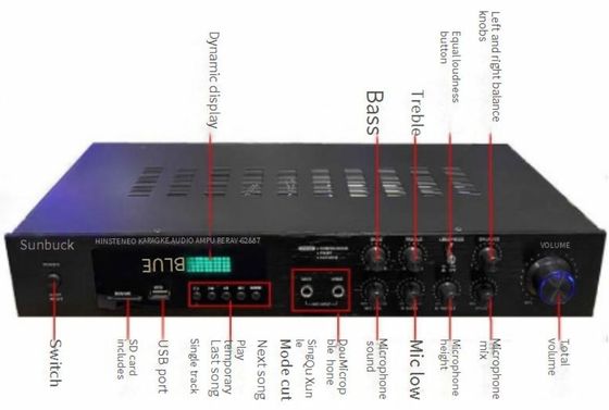 Av-628BT Home Audio 5-Channel 800W Bộ khuếch đại công suất cao 110V/220V Máy thu không dây với kết nối BT