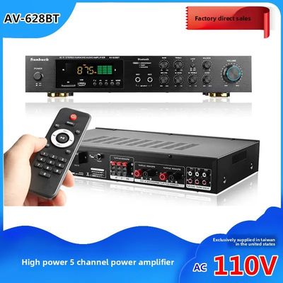 Av-628BT Home Audio 5-Channel 800W Bộ khuếch đại công suất cao 110V/220V Máy thu không dây với kết nối BT