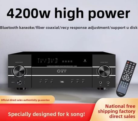 5.1CH 4200W Bộ khuếch đại âm thanh Pro công suất cao với chống phản hồi, BT không dây, cho buổi biểu diễn sân khấu karaoke tại nhà KTV Meeting