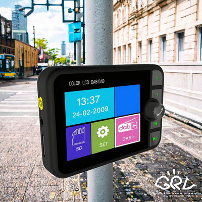 Đầu thu radio DAB/DAB+ LCD màu 2.4 inch Tương thích không dây BT Máy nghe nhạc MP3 Phát sóng tín hiệu kỹ thuật số FM trên ô tô trong 1 năm