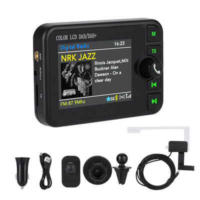 Đầu thu radio DAB/DAB+ LCD màu 2.4 inch Tương thích không dây BT Máy nghe nhạc MP3 Phát sóng tín hiệu kỹ thuật số FM trên ô tô trong 1 năm