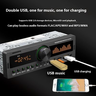 Đầu phát MP3 ô tô Creatall New Car với khe cắm USB, Bluetooth không dây, Radio FM, Rảnh tay, Tương thích với thẻ MP3 & TF