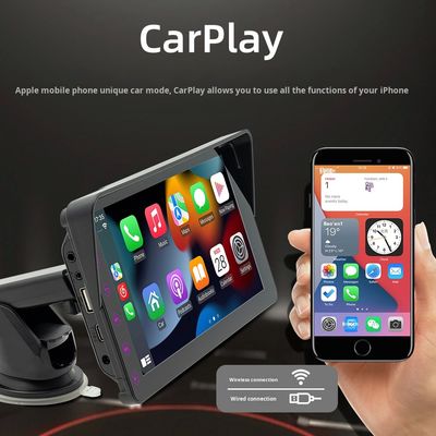 Creatall 7-Inch Portable Car MP5 Wireless CarPlay cho Bluetooth FM Transmitter HD Camera Rearview Đặt bảng điều khiển 1 năm