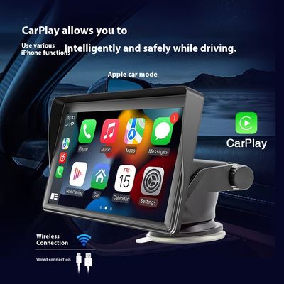 Đầu phát MP5 CarPlay không dây di động 7 inch Creatall cho Bluetooth, khe cắm thẻ đa phương tiện xuyên biên giới mới, hỗ trợ WAV