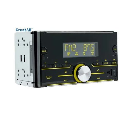 Creatall 12V Đầu Đọc MP3 Xe Hơi Hai Đĩa Thông Minh cho Bộ Khuếch Đại Xe Hơi Bluetooth Radio Đèn Màu Kết Nối Aux Thẻ SD 1 Năm