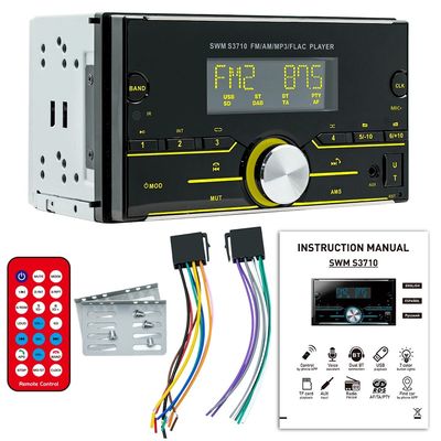 Creatall 12V Đầu Đọc MP3 Xe Hơi Hai Đĩa Thông Minh cho Bộ Khuếch Đại Xe Hơi Bluetooth Radio Đèn Màu Kết Nối Aux Thẻ SD 1 Năm