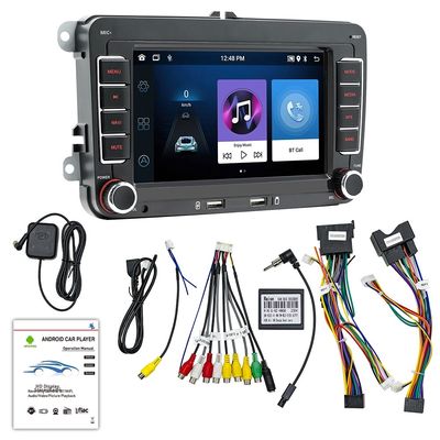 Creatall Màn hình lớn HD 7 inch Android GPS Điều hướng xe hơi cho Bluetooth CarPlay Camera lùi Tương thích với Volkswagen USB