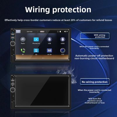 Đài phát thanh trên ô tô màn hình lớn HD 7 inch Creatall, bộ điều khiển trung tâm MP5 BT với CarPlay, hỗ trợ USB WAV MP3 APE AAC FLAC Di động