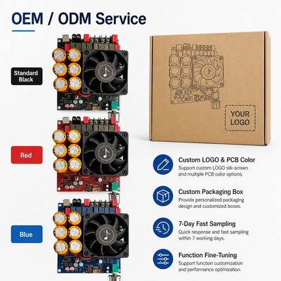 Bo mạch khuếch đại âm thanh nổi Class D TPA3255 kép 600W+600W làm mát bằng quạt DC18-50V