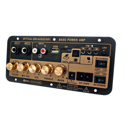 D50 bảng khuếch đại với âm thanh quang học Bluetooth AMP USB FM Radio TF Player DIY Audio Subwoofer Car