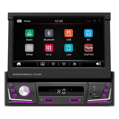 Đầu DVD 1 Din màn hình 7 inch có thể thu gọn cho MP5/MP3 Player thông minh, có BT không dây, đa năng, có khe cắm thẻ, Radio Carplay Android Auto